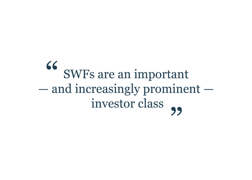 Highlight text from the article: "SWFs are an important - and increasingly prominent - investor class