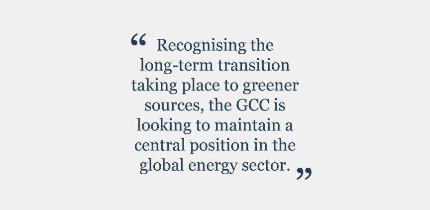 Article quote: "Recognising the long-term transition taking place to greener sources, the GCC is looking to maintain a central position in the global energy sector."